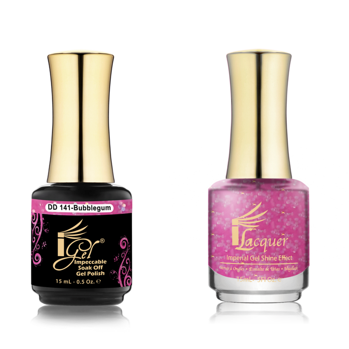 iGel Nail Lacquer + Gel Polish Match, DD141, Bubblegum, 0.5oz OK0525VD