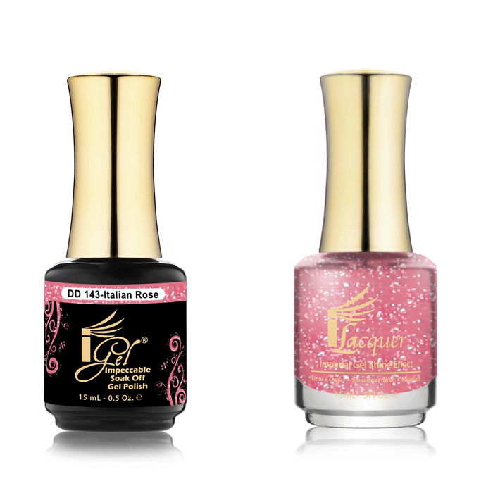 iGel Nail Lacquer + Gel Polish Match, DD143, Italian Rose, 0.5oz OK0525VD