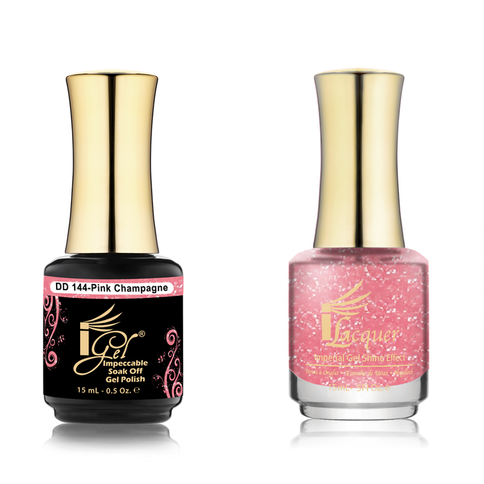 iGel Nail Lacquer + Gel Polish Match, DD144, Pink Champagne, 0.5oz OK0525VD