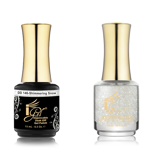iGel Nail Lacquer + Gel Polish Match, DD146, Shimmering Snow, 0.5oz OK0525VD