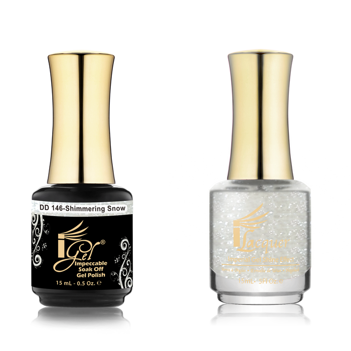 iGel Nail Lacquer + Gel Polish Match, DD146, Shimmering Snow, 0.5oz OK0525VD