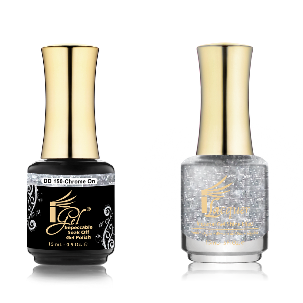 iGel Nail Lacquer + Gel Polish Match, DD150, Chrome On, 0.5oz OK0525VD