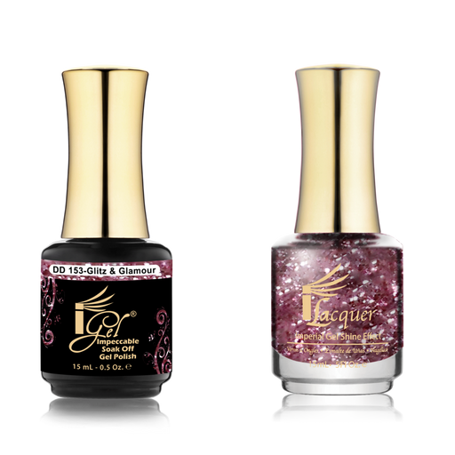 iGel Nail Lacquer + Gel Polish Match, DD153, Glitz & Glamour, 0.5oz OK0525VD