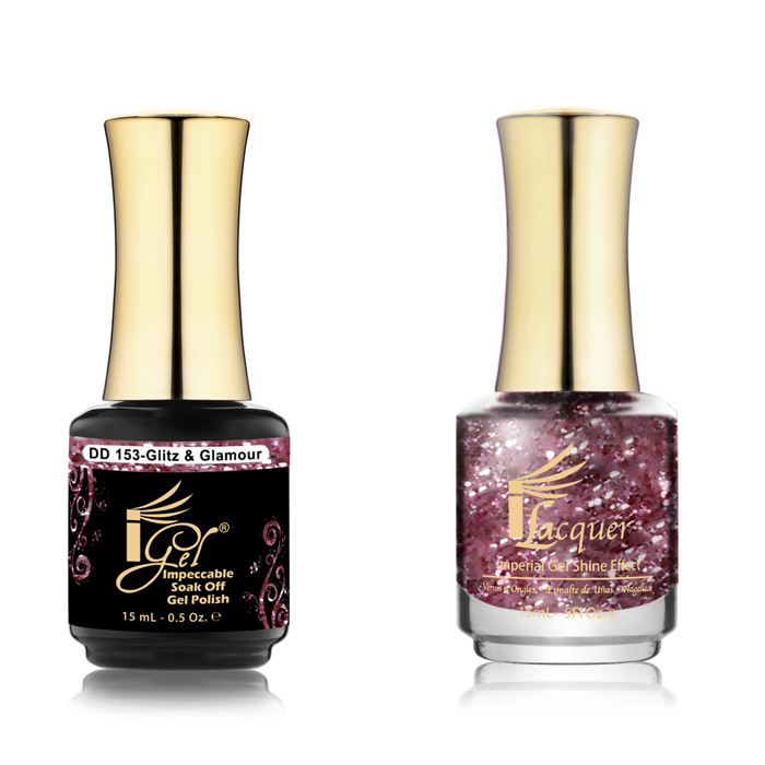 iGel Nail Lacquer + Gel Polish Match, DD153, Glitz & Glamour, 0.5oz OK0525VD