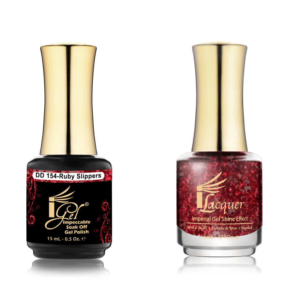 iGel Nail Lacquer + Gel Polish Match, DD154, Ruby Slippers, 0.5oz OK0525VD