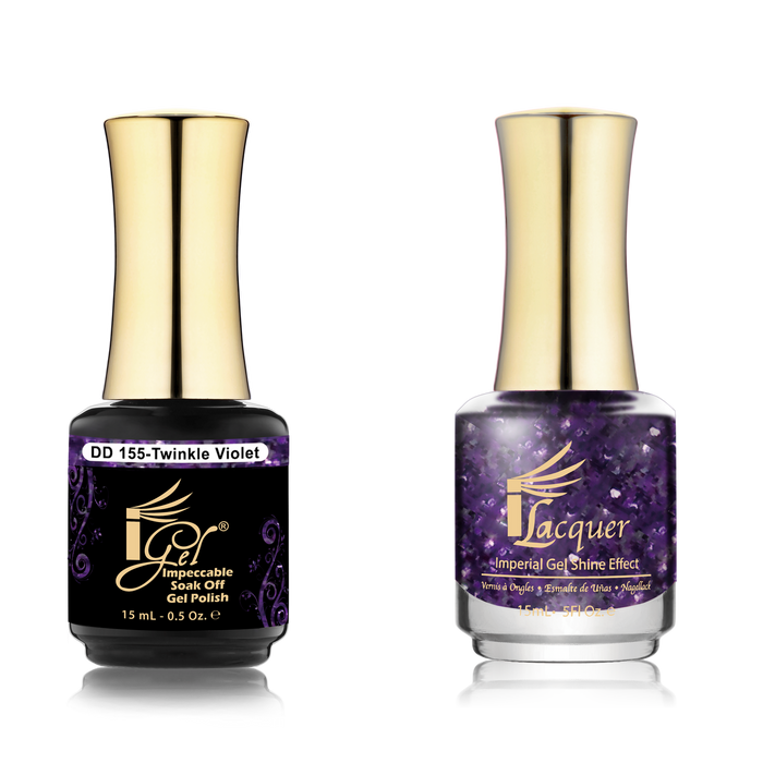 iGel Nail Lacquer + Gel Polish Match, DD155, Twinkle Violet, 0.5oz OK0525VD