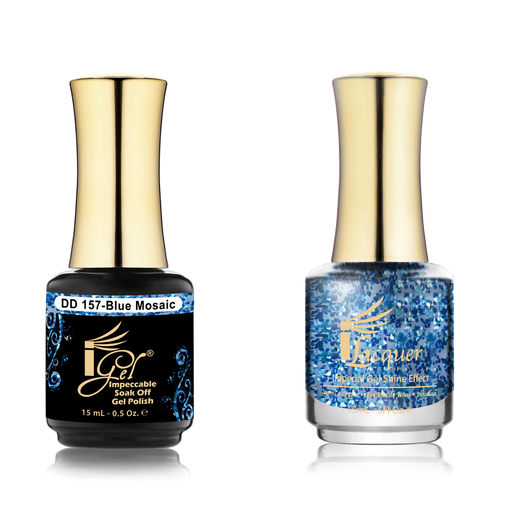 iGel Nail Lacquer + Gel Polish Match, DD157, Blue Mosaic, 0.5oz OK0525VD