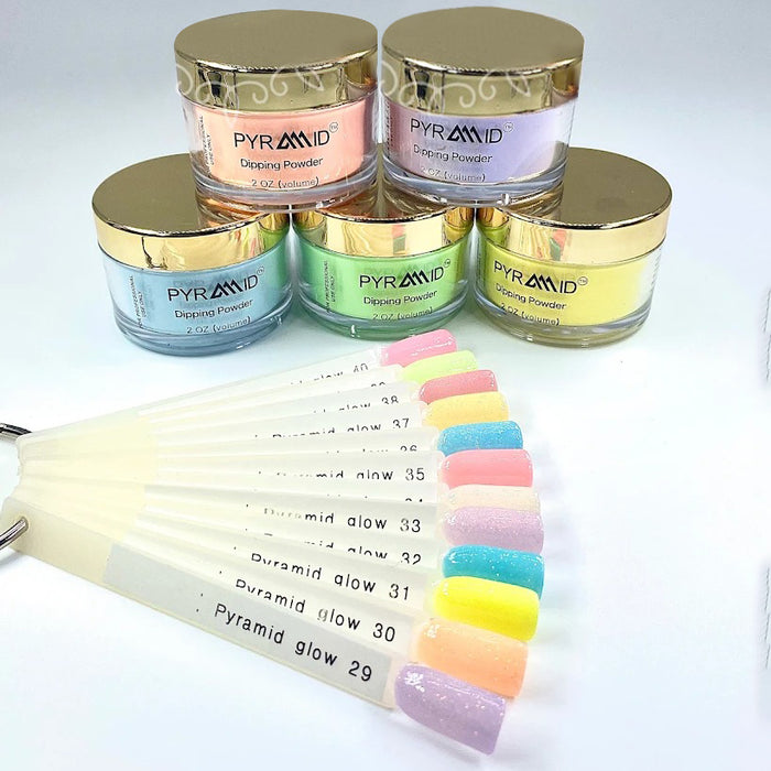 Pyramid Dipping Powder, Glow In The Dark Collection, Full line of 28 colors (From GL01 to GL28), 2oz