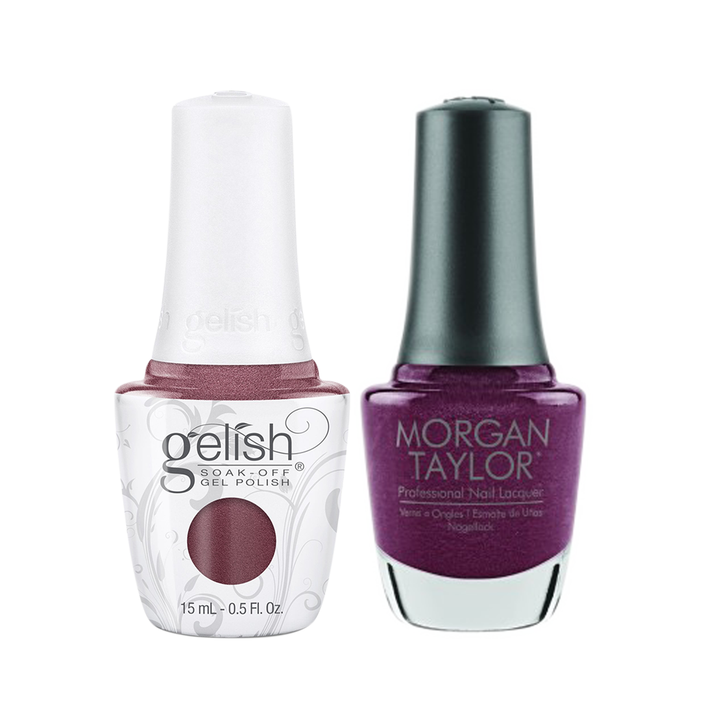 Gelish Gel Polish & Morgan Taylor Nail Lacquer, 1110331 + 3110331, Forever Fabulous Winter Collection 2018, I Prefer Millionaires, 0.5oz KK1011