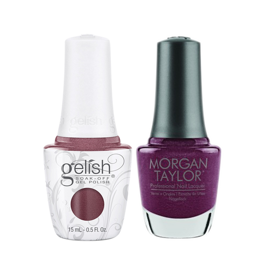 Gelish Gel Polish & Morgan Taylor Nail Lacquer, 1110331 + 3110331, Forever Fabulous Winter Collection 2018, I Prefer Millionaires, 0.5oz KK1011