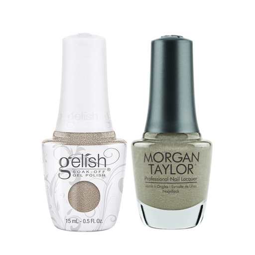 Gelish Gel Polish & Morgan Taylor Nail Lacquer, 1110333 + 3110333, Forever Fabulous Winter Collection 2018, Ice Or No Dice, 0.5oz KK1011
