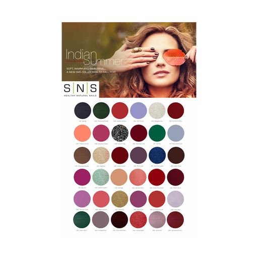 SNS Gelous Color Chart Flyer, Indian Summer Collection, 1oz OK0328VD