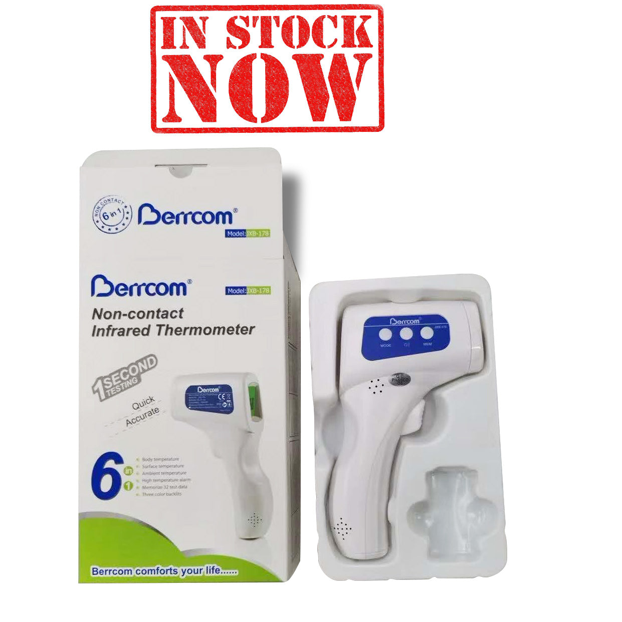 Berrcom Non-Contact Infrared Thermometer, Model JXB-178 OK0604VD