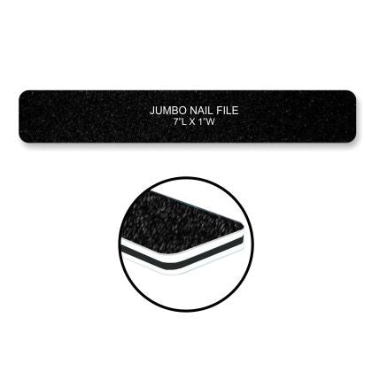 Cre8tion Nail Files JUMBO BLACK Sand, Grit 60/60, 07005 (Packing: 50 pcs/pack, 30 packs/case)