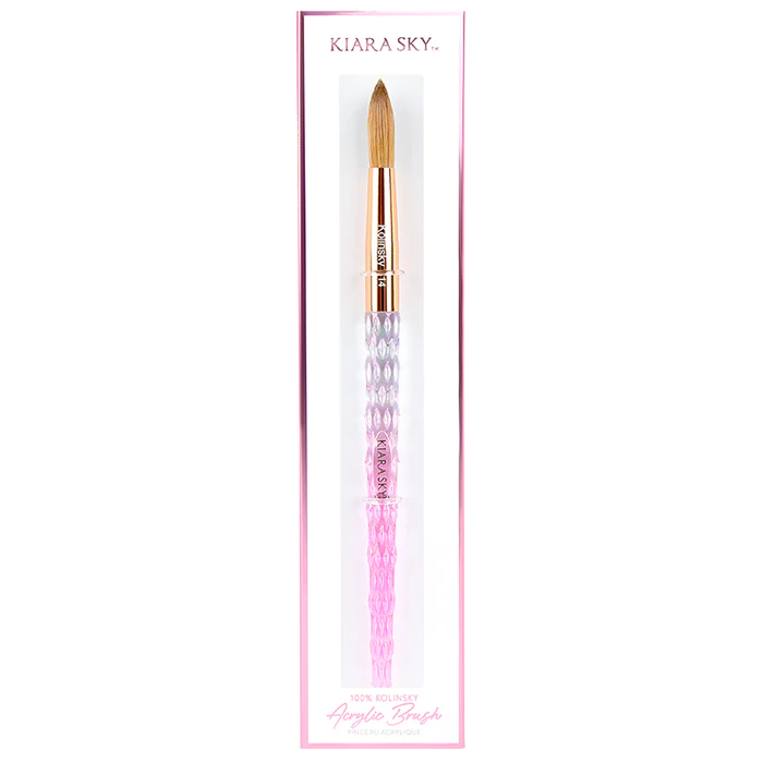 Kiara Sky Kolinsky PINK Acrylic Brush, Size 14, KAB10014P