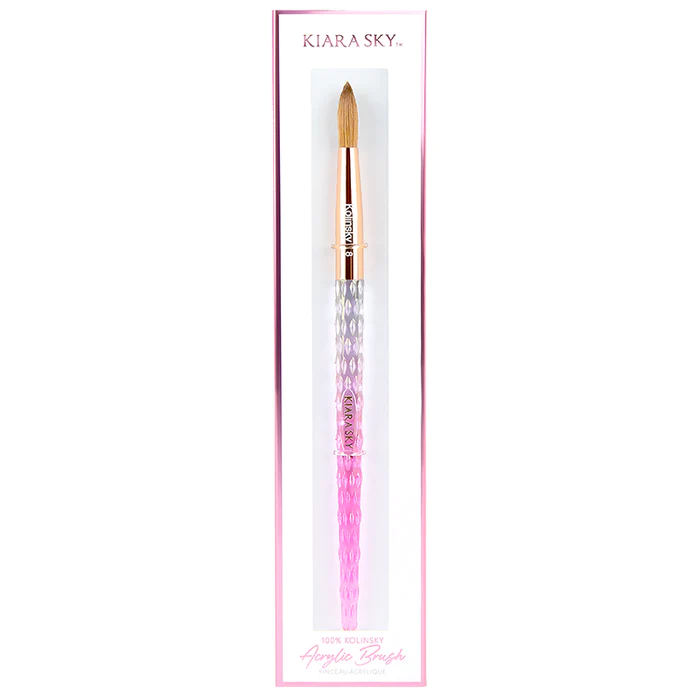 Kiara Sky Kolinsky PINK Acrylic Brush, Size 08, KAB10008P
