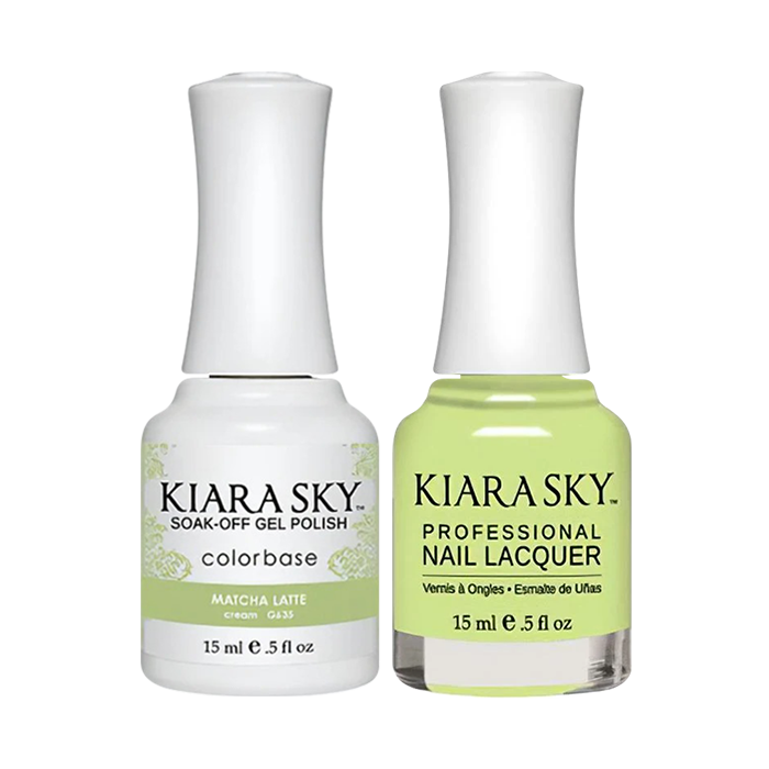Kiara Sky Gel Polish + Nail Lacquer, Wild & Free Collection, GN 635, Matcha Latte, 0.5oz