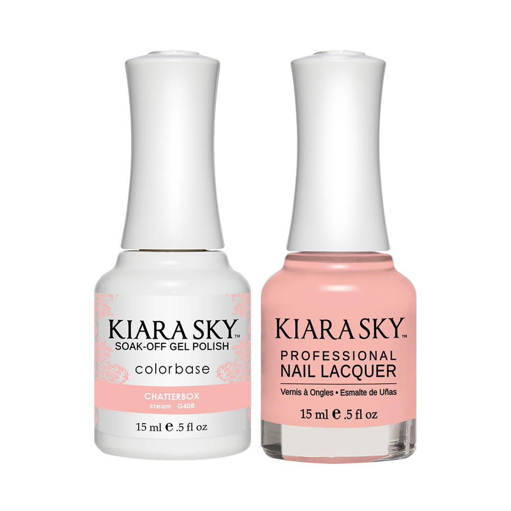 Kiara Sky Gel Polish + Nail Lacquer, GN 408, Chatterbox, 0.5oz