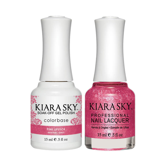 Kiara Sky Gel Polish + Nail Lacquer, GN 422, Pink Lipstick, 0.5oz