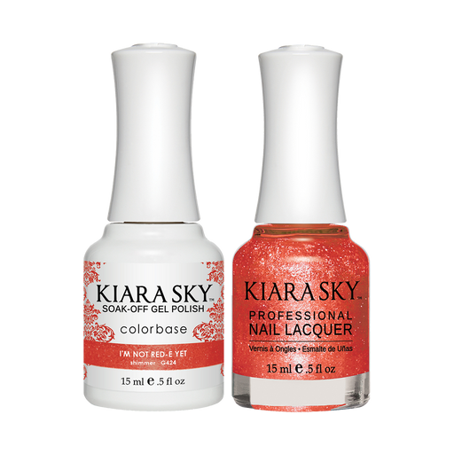 Kiara Sky Gel Polish + Nail Lacquer, GN 424, Im Not Red E Yet, 0.5oz