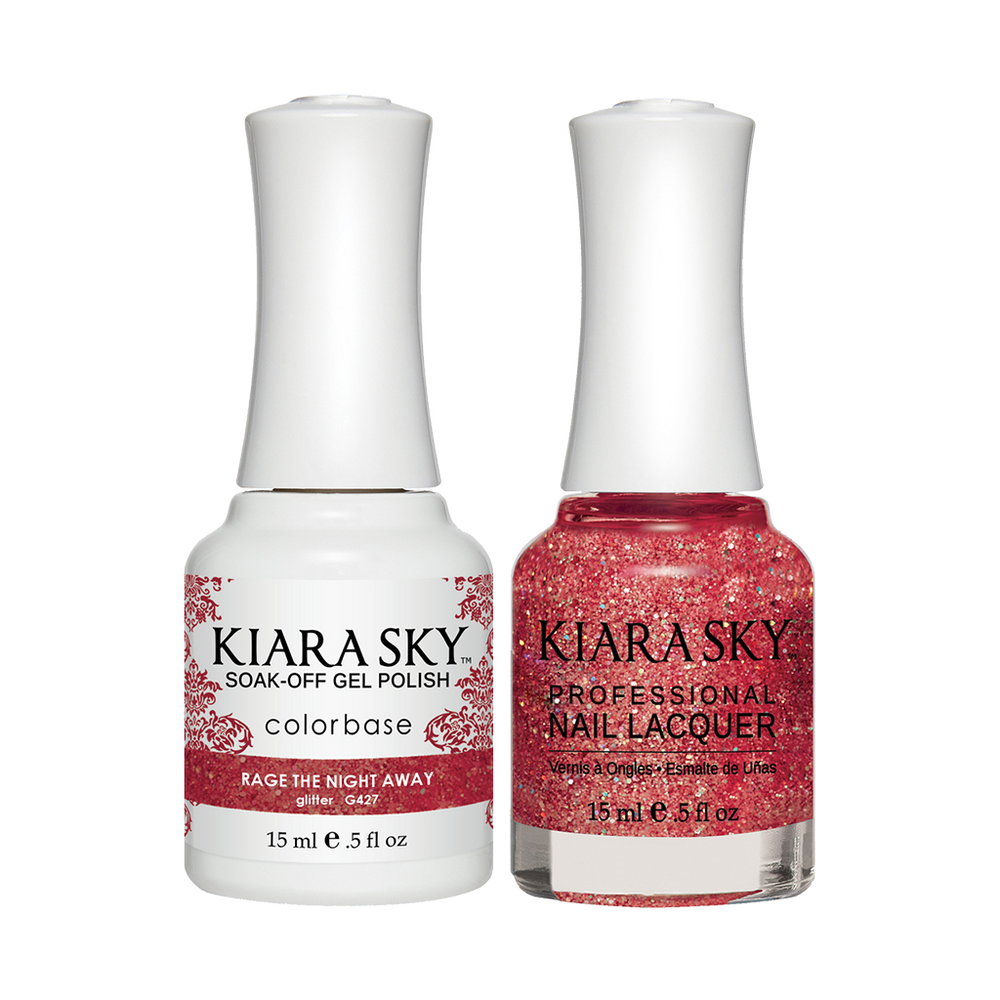 Kiara Sky Gel Polish + Nail Lacquer, GN 427, Rage The Night Away, 0.5oz