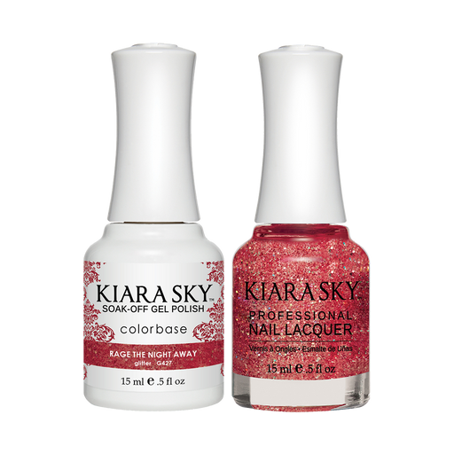 Kiara Sky Gel Polish + Nail Lacquer, GN 427, Rage The Night Away, 0.5oz