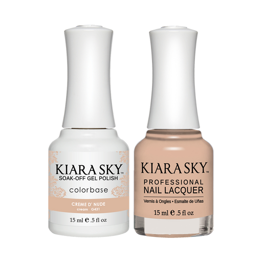 Kiara Sky Gel Polish + Nail Lacquer, GN 431, Creme D Nude, 0.5oz