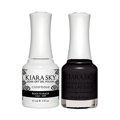 Kiara Sky Gel Polish + Nail Lacquer, GN 435, Black To Black, 0.5oz