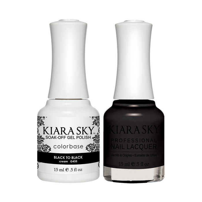 Kiara Sky Gel Polish + Nail Lacquer, GN 435, Black To Black, 0.5oz