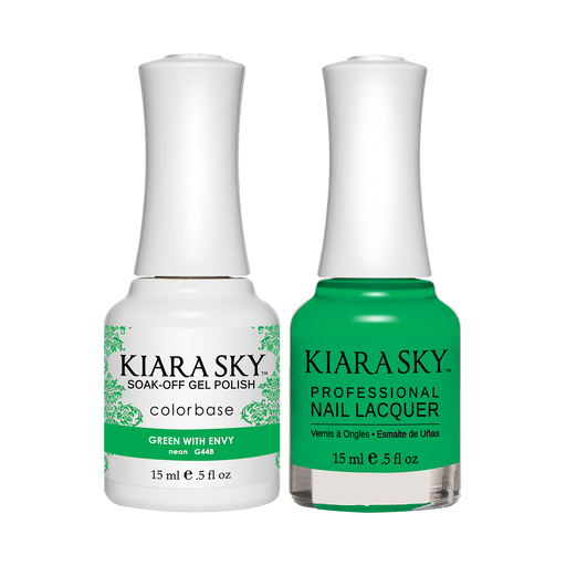 Kiara Sky Gel Polish + Nail Lacquer, GN 448, Green-With-Envy, 0.5oz