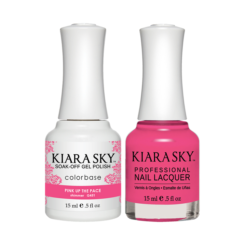 Kiara Sky Gel Polish + Nail Lacquer, GN 451, Pink-Up-The-Pace, 0.5oz