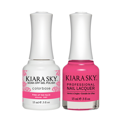 Kiara Sky Gel Polish + Nail Lacquer, GN 451, Pink-Up-The-Pace, 0.5oz