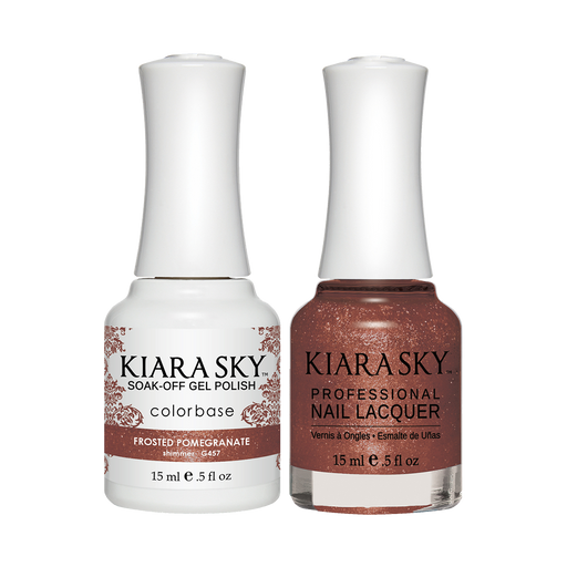 Kiara Sky Gel Polish + Nail Lacquer, GN 457, Frosted Pomegranate, 0.5oz
