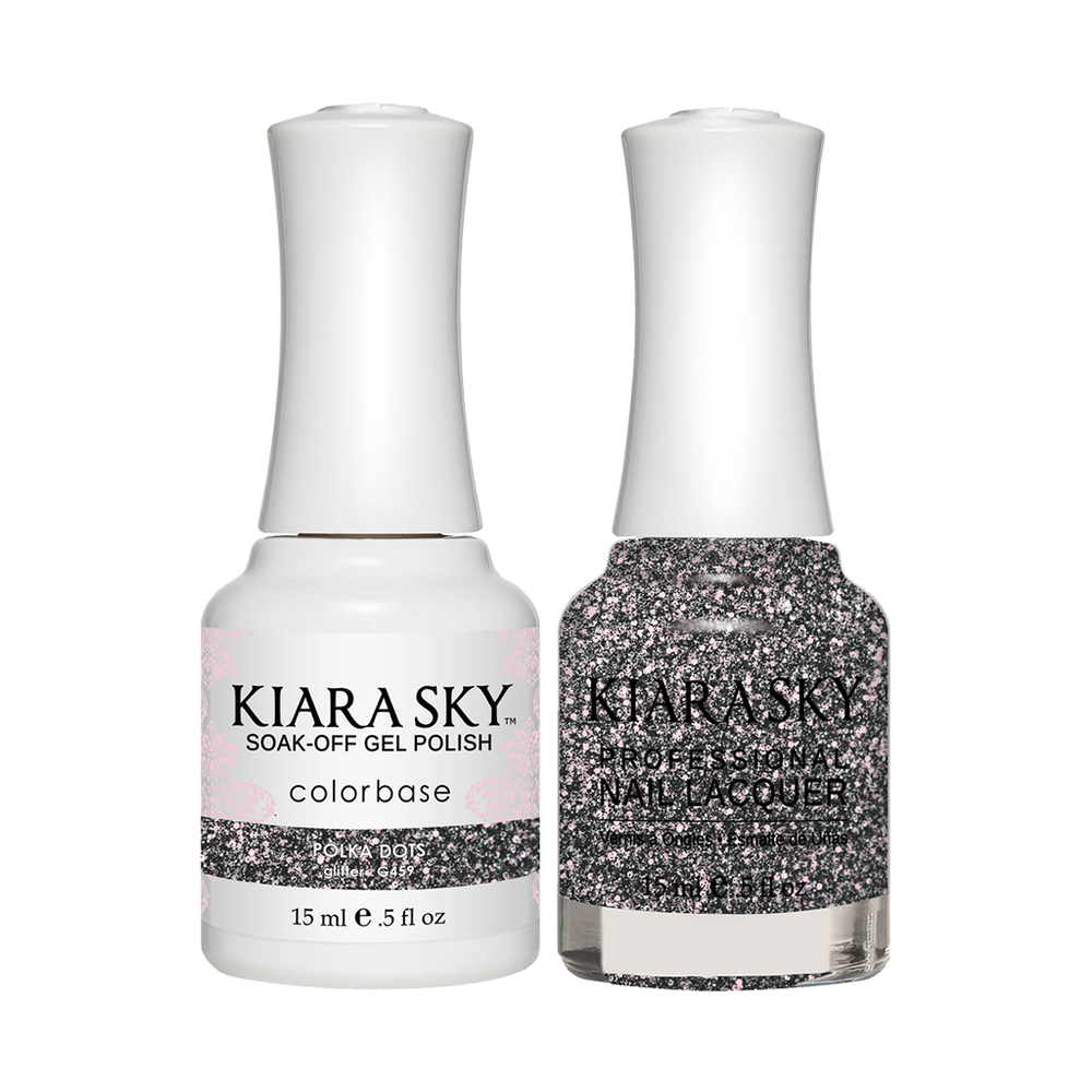 Kiara Sky Gel Polish + Nail Lacquer, GN 459, Polka Dots, 0.5oz