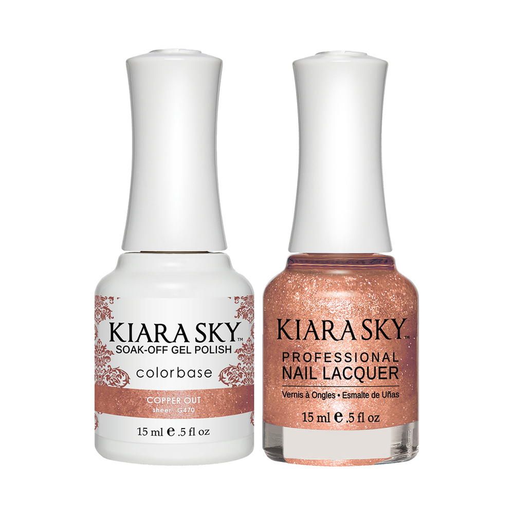 Kiara Sky Gel Polish + Nail Lacquer, GN 470, Copper Out, 0.5oz