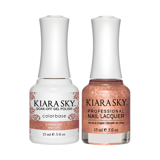 Kiara Sky Gel Polish + Nail Lacquer, GN 470, Copper Out, 0.5oz