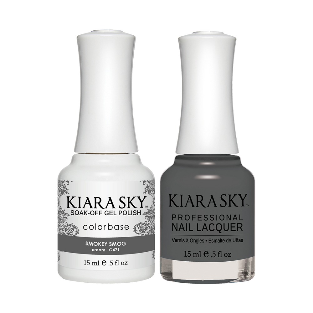 Kiara Sky Gel Polish + Nail Lacquer, GN 471, Smokey Smog, 0.5oz