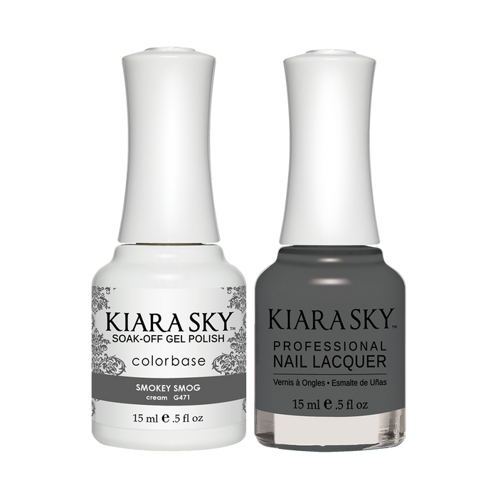 Kiara Sky Gel Polish + Nail Lacquer, GN 471, Smokey Smog, 0.5oz
