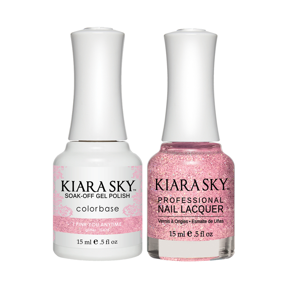 Kiara Sky Gel Polish + Nail Lacquer, GN 478, I-Pink-You-Anytime, 0.5oz