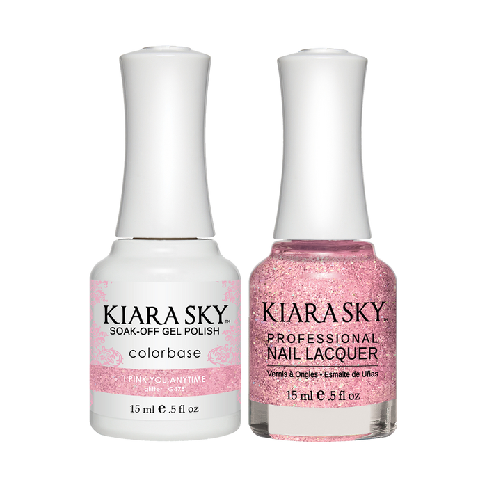 Kiara Sky Gel Polish + Nail Lacquer, GN 478, I-Pink-You-Anytime, 0.5oz