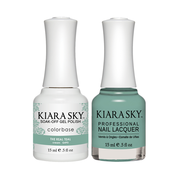 Kiara Sky Gel Polish + Nail Lacquer, GN 493, The-Real-Teal, 0.5oz
