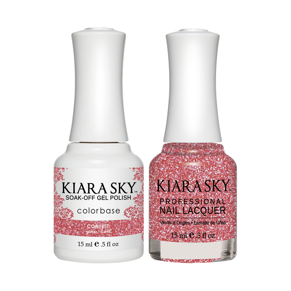 Kiara Sky Gel Polish + Nail Lacquer, GN 498, Confetti, 0.5oz