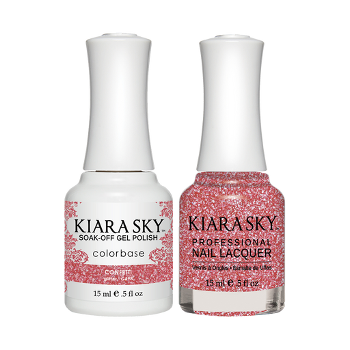 Kiara Sky Gel Polish + Nail Lacquer, GN 498, Confetti, 0.5oz
