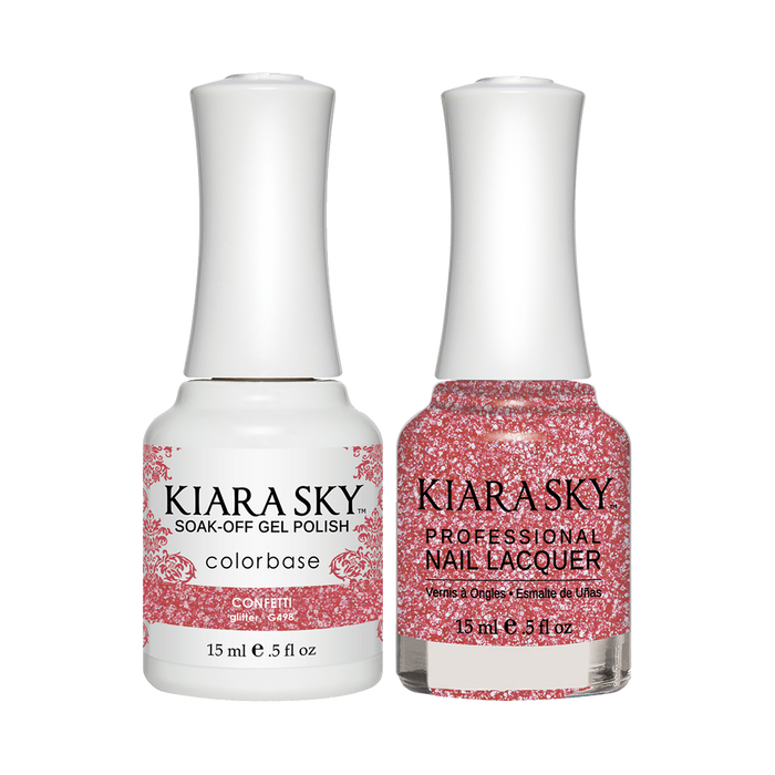 Kiara Sky Gel Polish + Nail Lacquer, GN 498, Confetti, 0.5oz