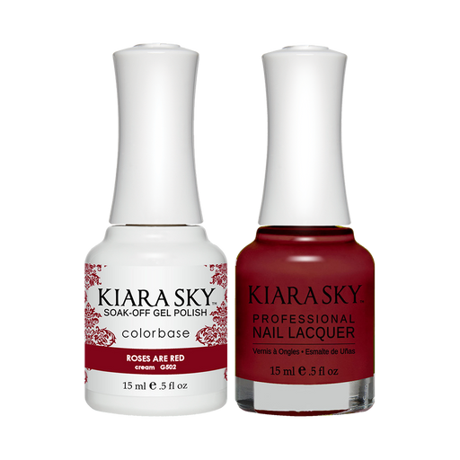 Kiara Sky Gel Polish + Nail Lacquer, GN 502, Roses Are Red, 0.5oz