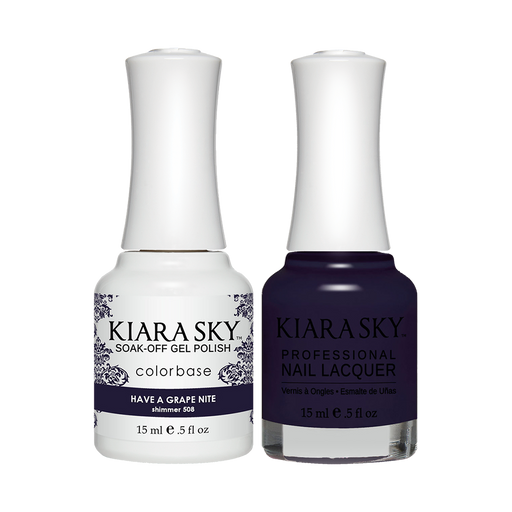 Kiara Sky Gel Polish + Nail Lacquer, GN 508, Have-A-Grape-Nite, 0.5oz