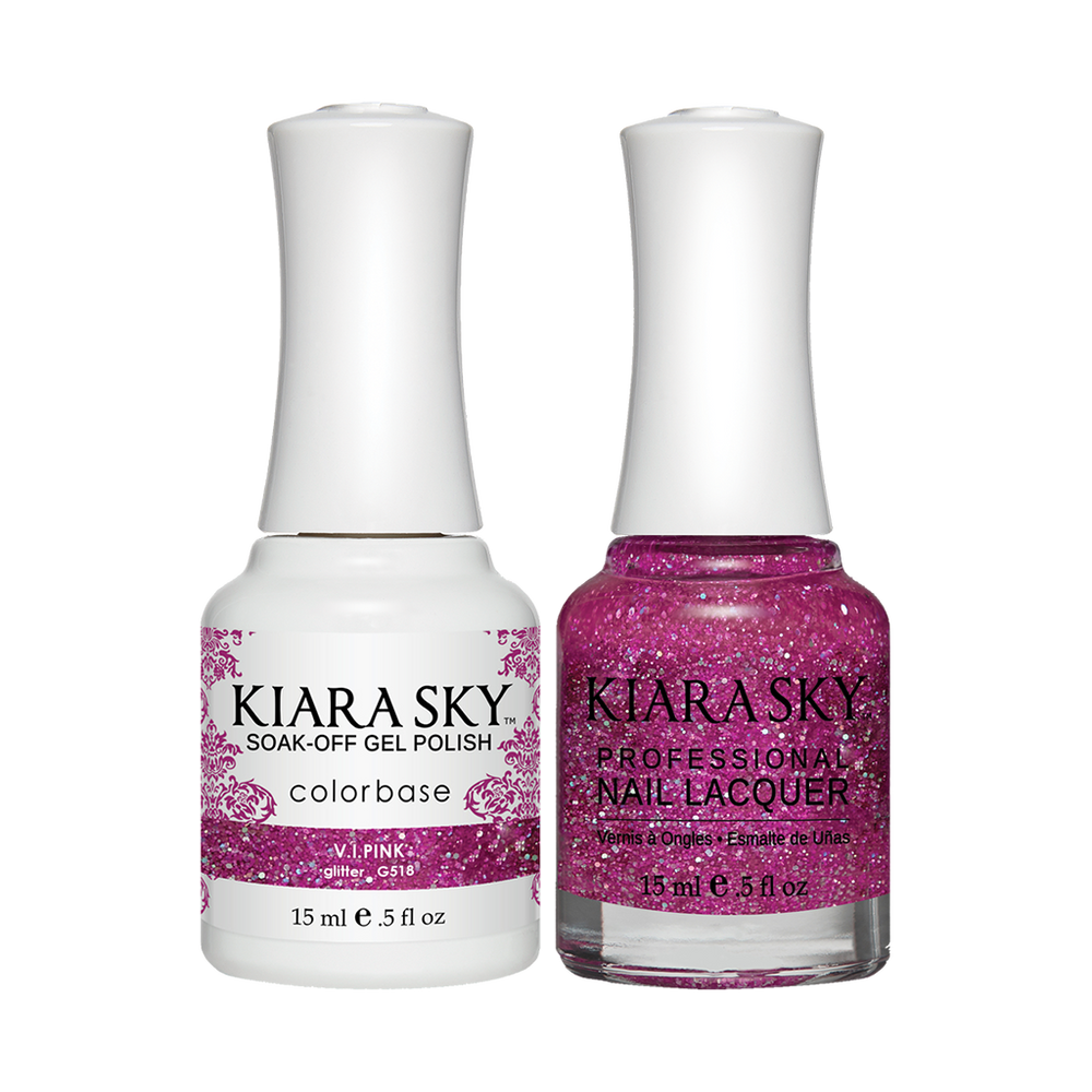 Kiara Sky Gel Polish + Nail Lacquer, GN 518, V.I.Pink, 0.5oz
