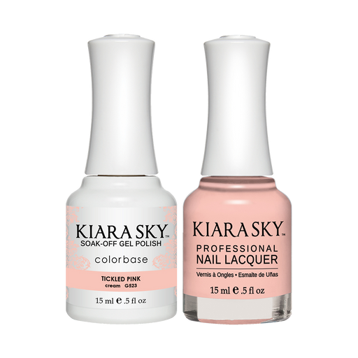Kiara Sky Gel Polish + Nail Lacquer, GN 523, Tickled Pink, 0.5oz