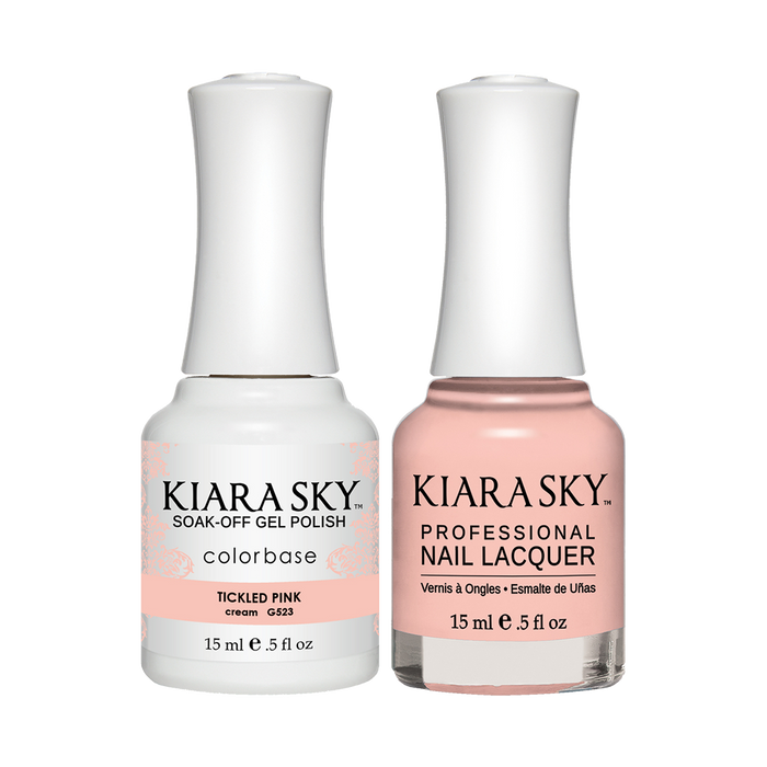 Kiara Sky Gel Polish + Nail Lacquer, GN 523, Tickled Pink, 0.5oz