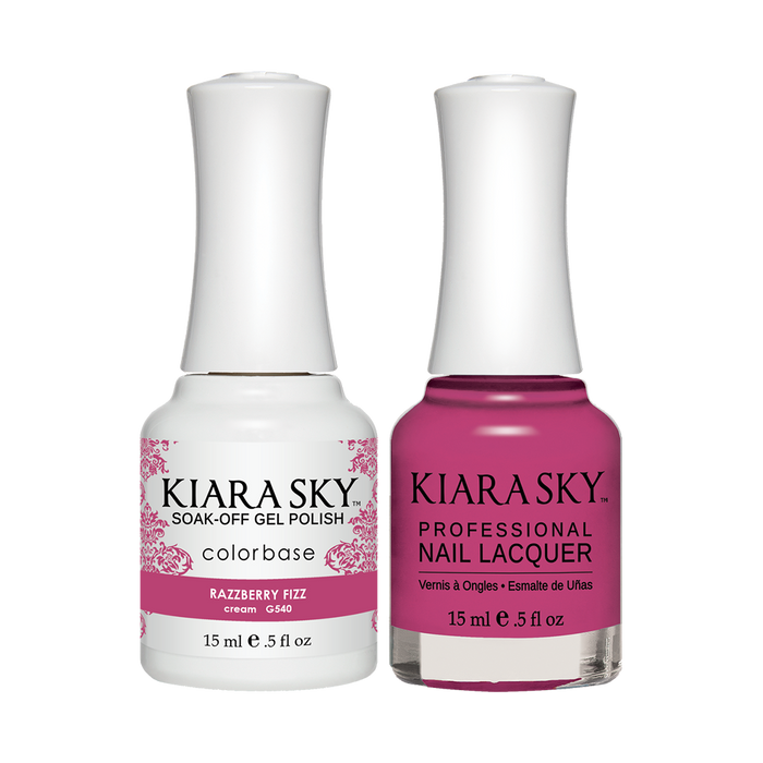 Kiara Sky Gel Polish + Nail Lacquer, GN 540, Razzberry Fizz, 0.5oz